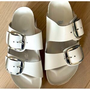 Birkenstocks- white leather and worn only once